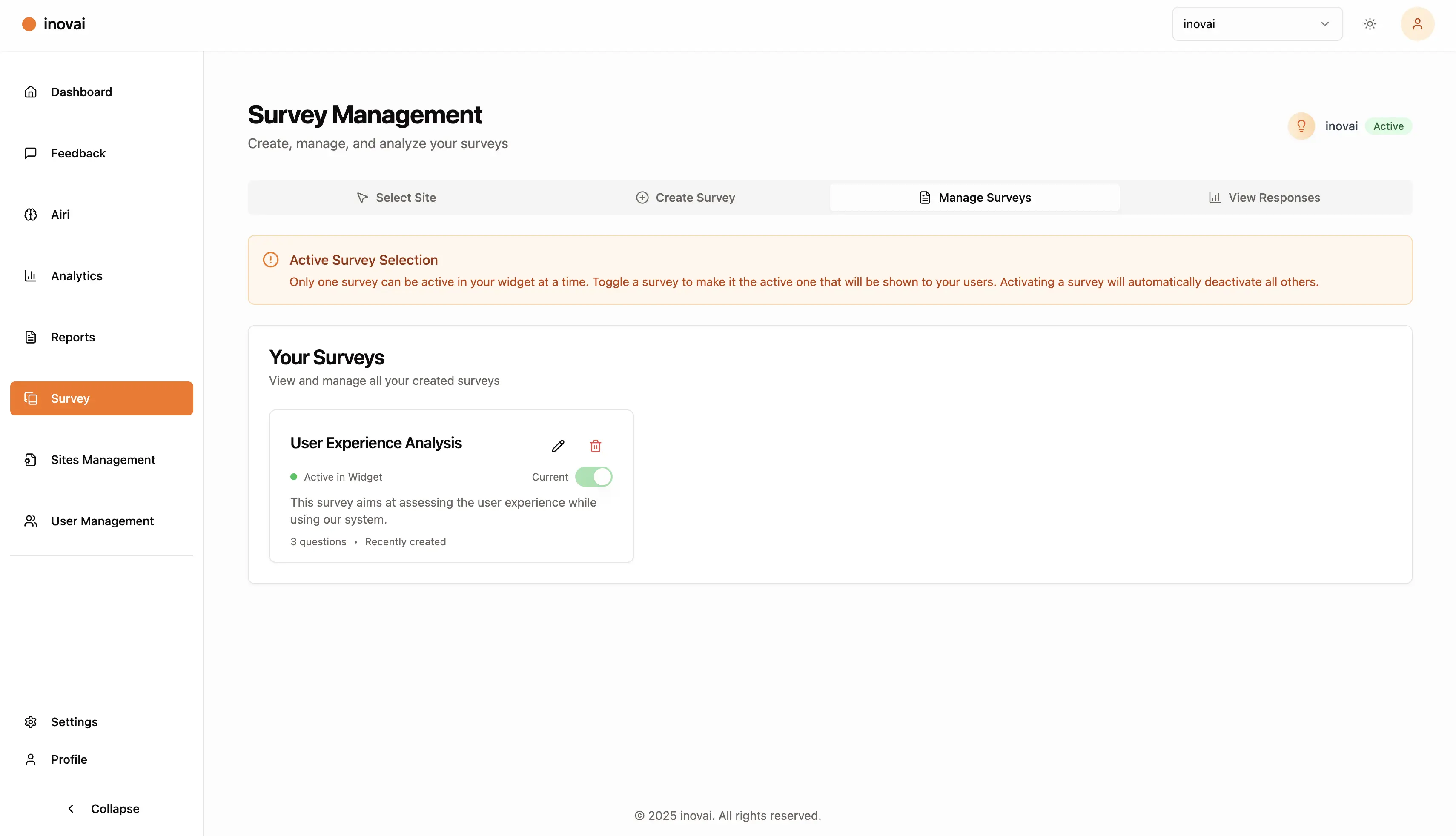 Survey Creation Interface